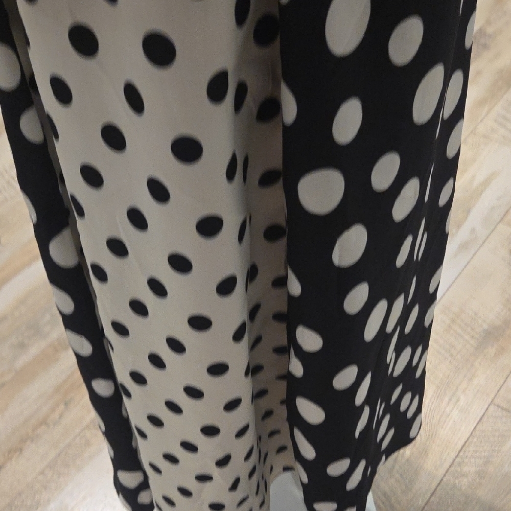 Polka Dot Maxi Dress - Black and White - Picture 9 of 13